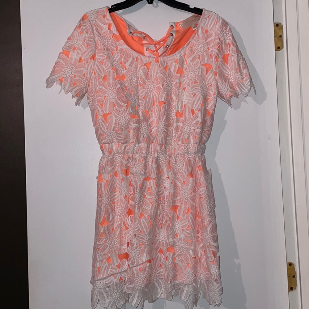 Cute Lace Dress with Tie in Back
